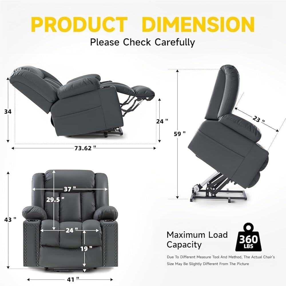 Electric Lift Recliner Chair with Heat and Massage
