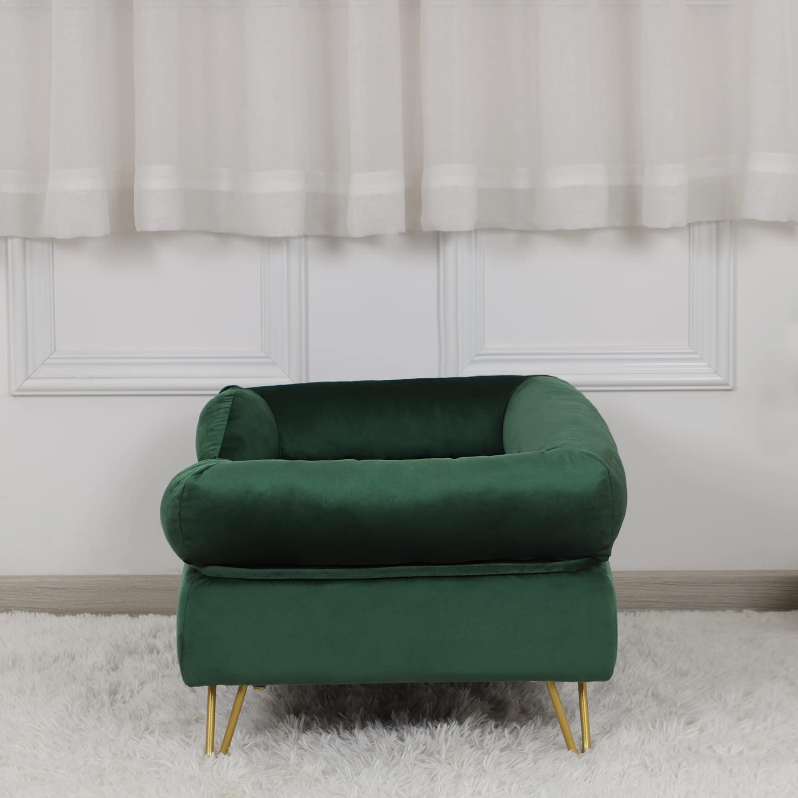 Velvet Pet Sofa with Wooden Frame