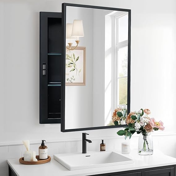Recessed Medicine Cabinet with Mirror 16x24 Inch
