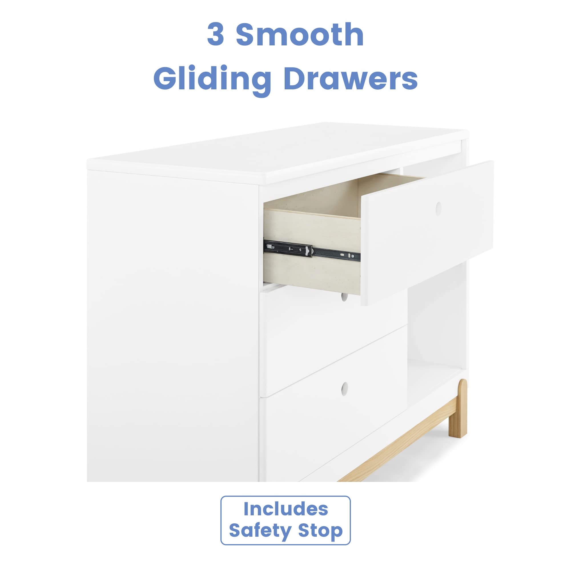 Poppy 3 Drawer Dresser with Cubbies