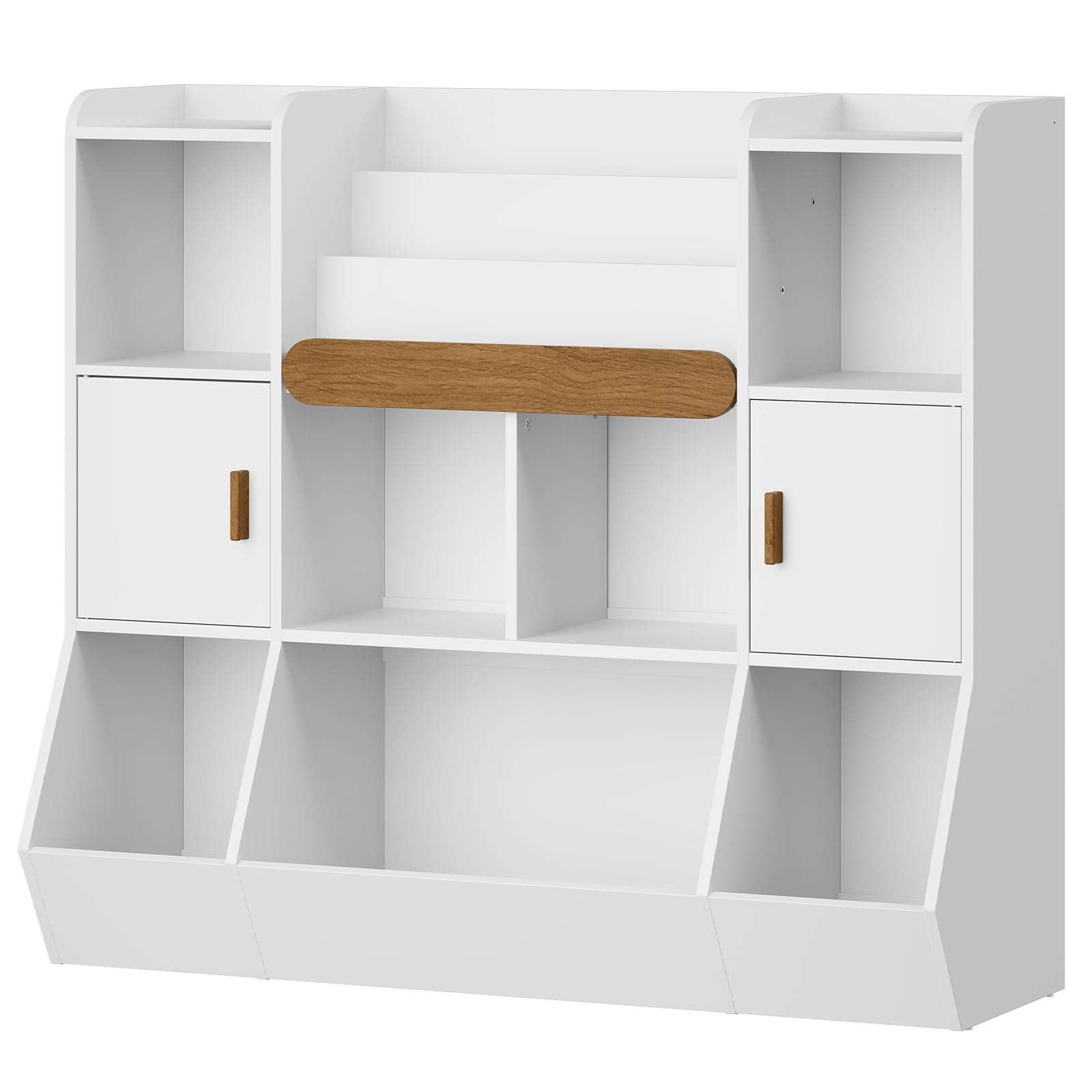 Kids Toy Storage Organizer with 3-Tier Bookshelf