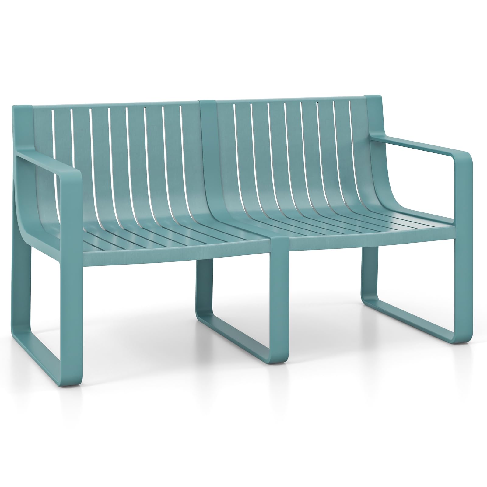Weather-Resistant Patio Loveseat with Curved Backrest