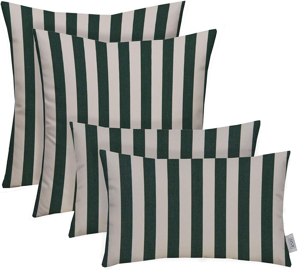 Sunbrella Outdoor Throw Pillow Set - 4 Piece Mason Forest Green