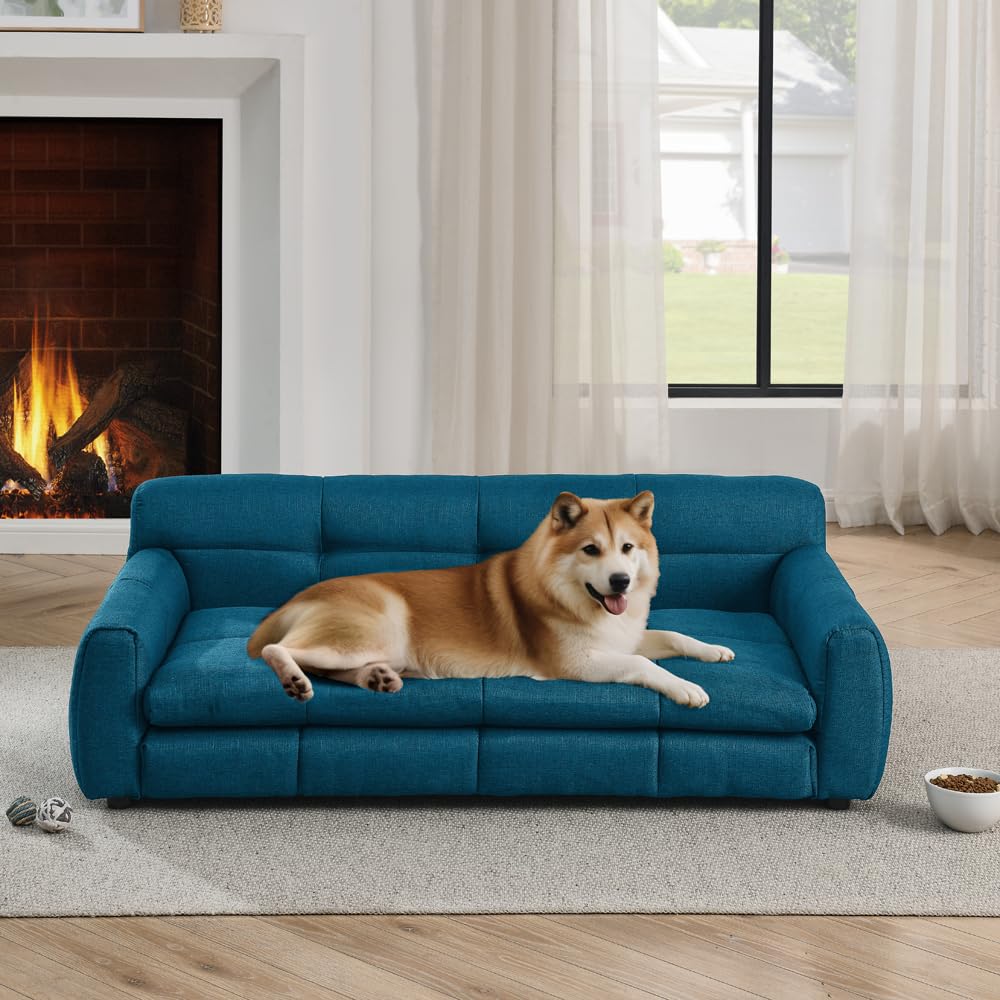 Modern Dog Sofa Bed with Armrests and Backrest