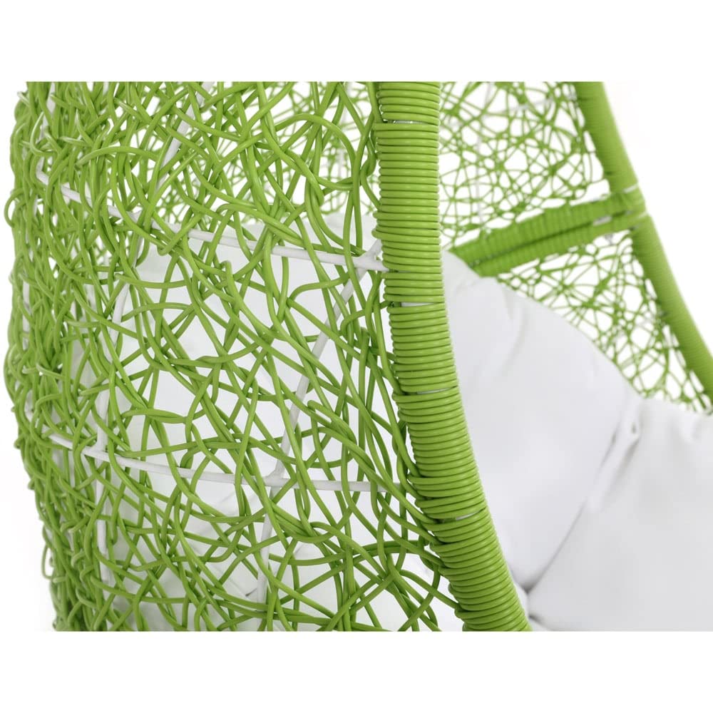 Reef Swing Chair with Stand - Lime Green Basket White Cushion