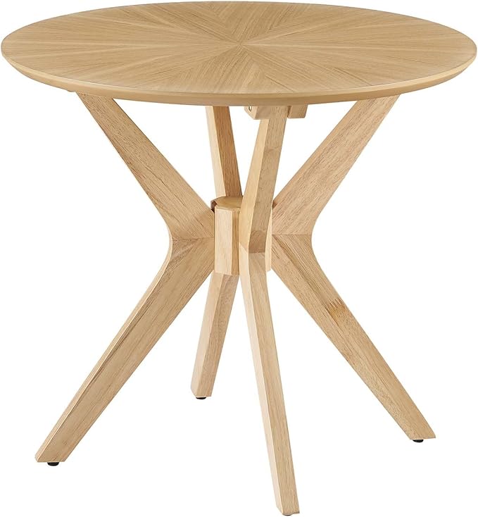 Round Wood Side Table Walnut