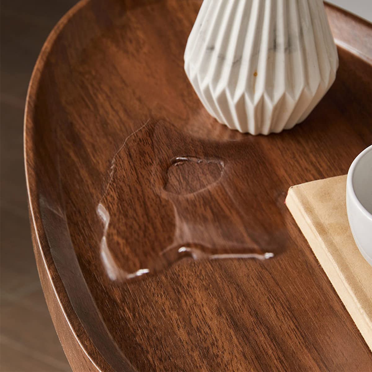 Small C-Shaped Side Table with Round Top