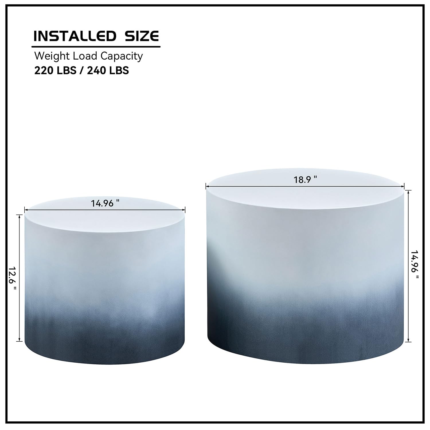 Round Nesting Coffee Table Set of 2