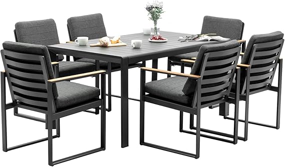 5 Piece Outdoor Dining Set with Teak Tabletop