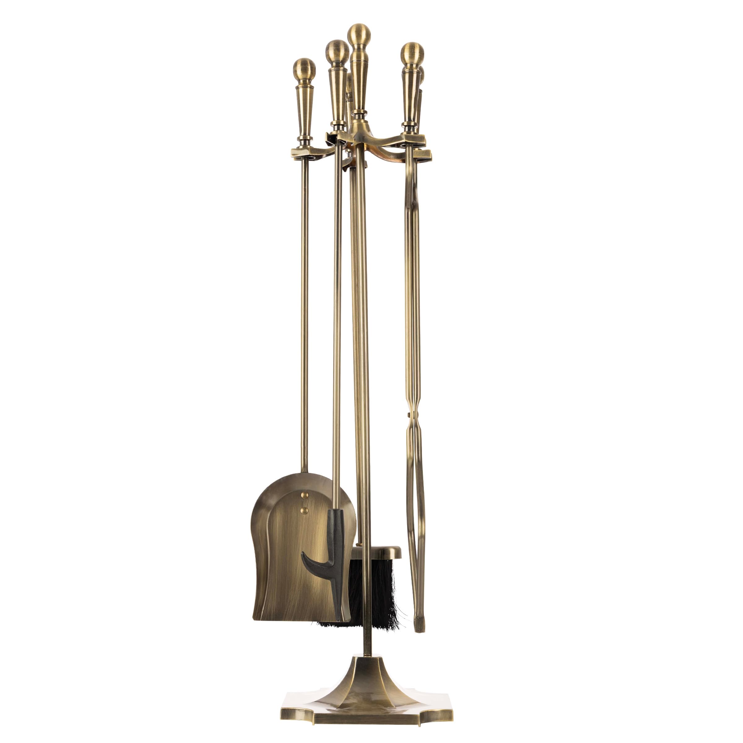 5-Piece Fireplace Tool Set with Stand