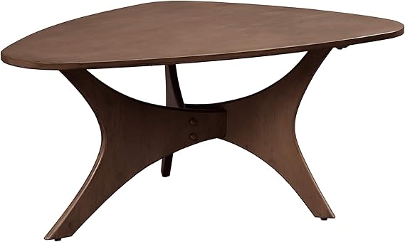 Triangle Wood Side Table - Pecan Finish