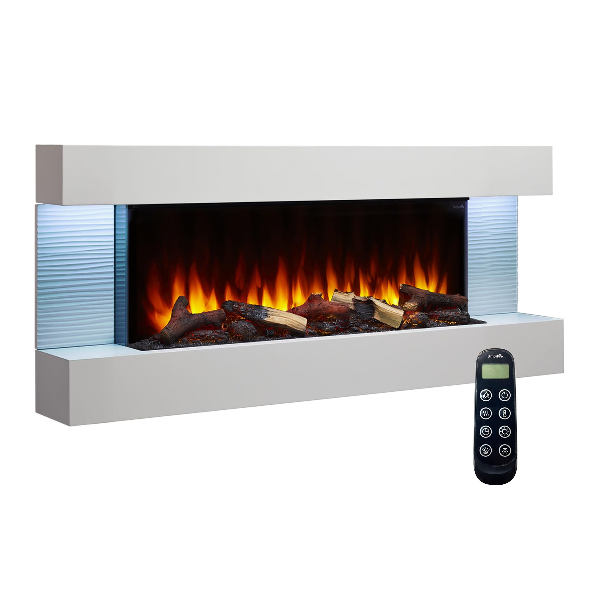 36-Inch Wall Mount Electric Fireplace with 50-Inch Floating Mantel