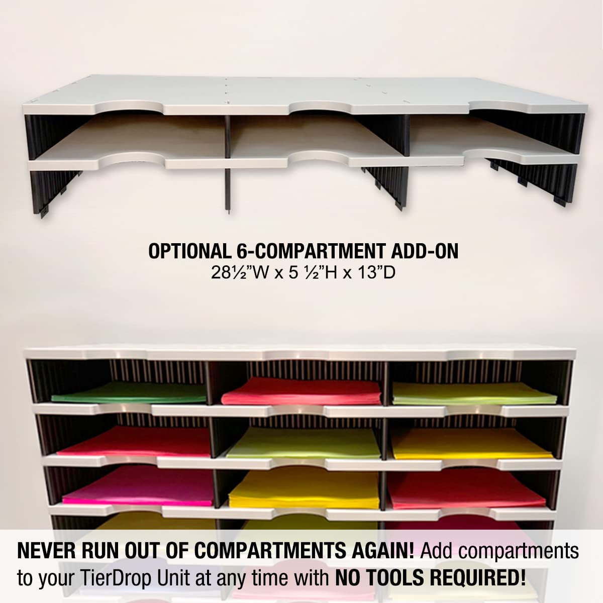 Desktop Organizer 9 Letter Tray Sorter with Riser Storage Base