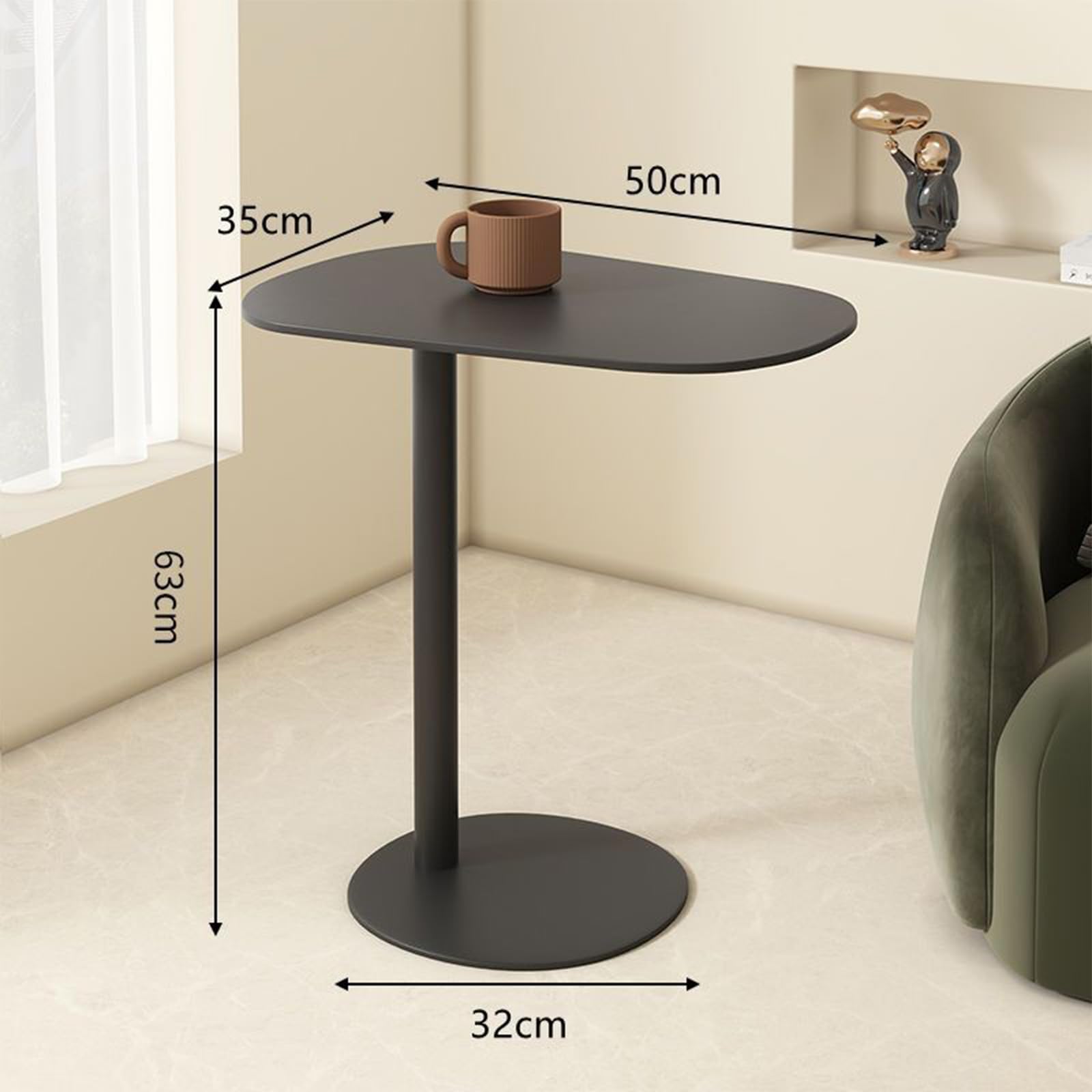 C-Shaped Metal Side Table