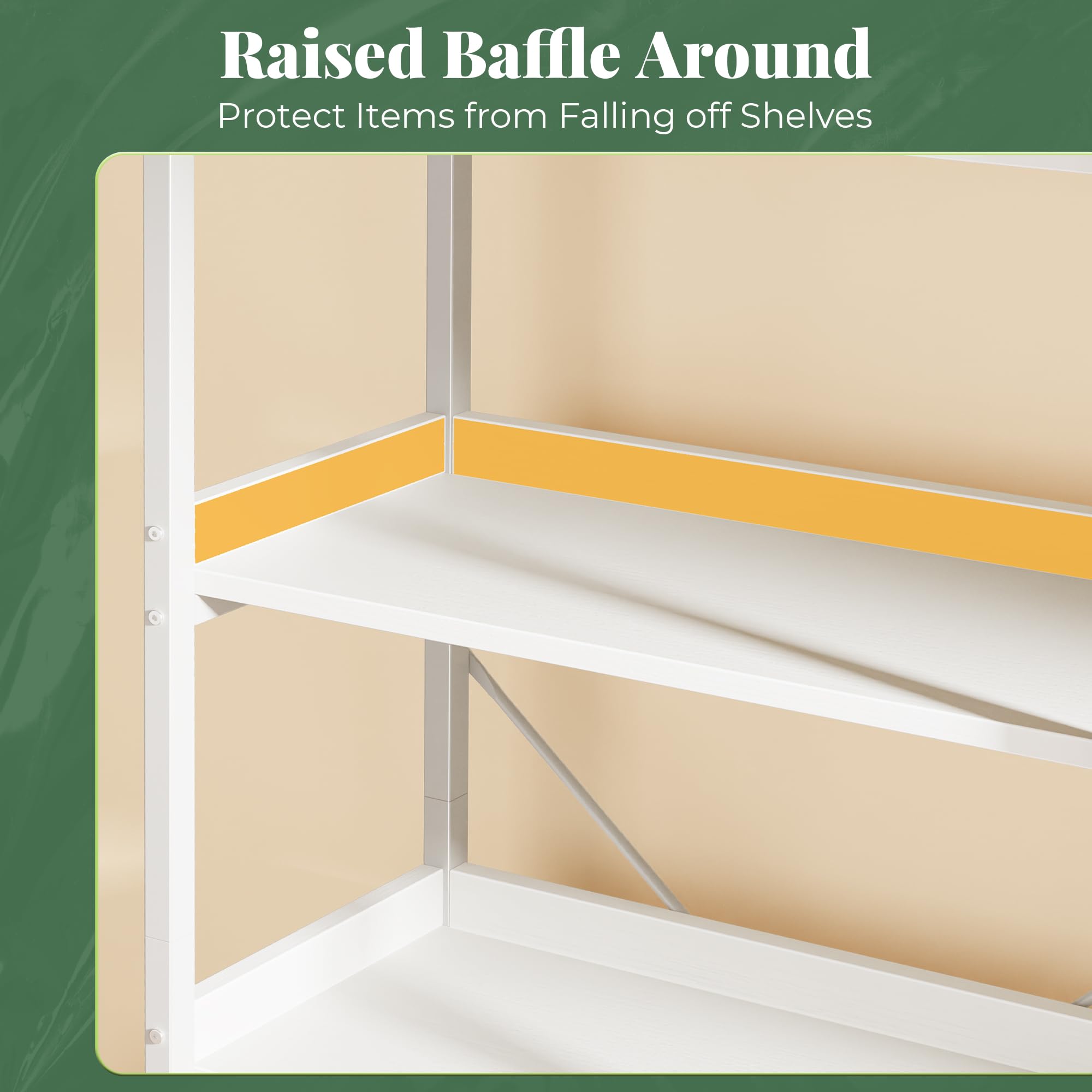 5 Tier Bookshelf with 10 Open Shelves