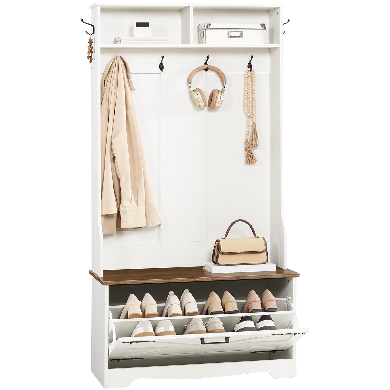 Hall Tree with Bench and Shoe Storage