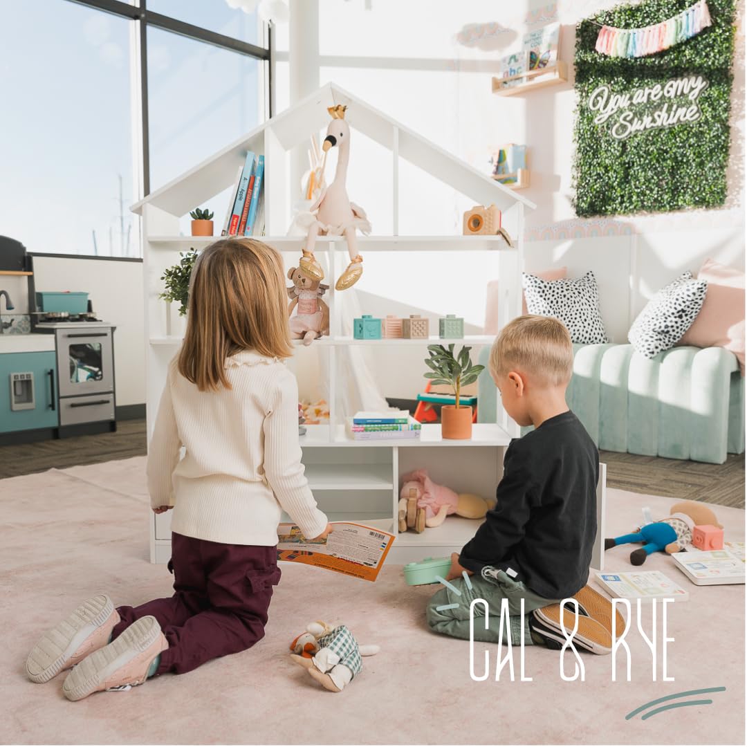 4-Tier White Kids Bookshelf and Toy Storage