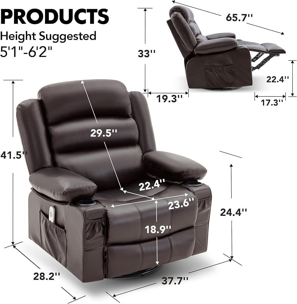 Power Lift Recliner Chair with Massage and Heat