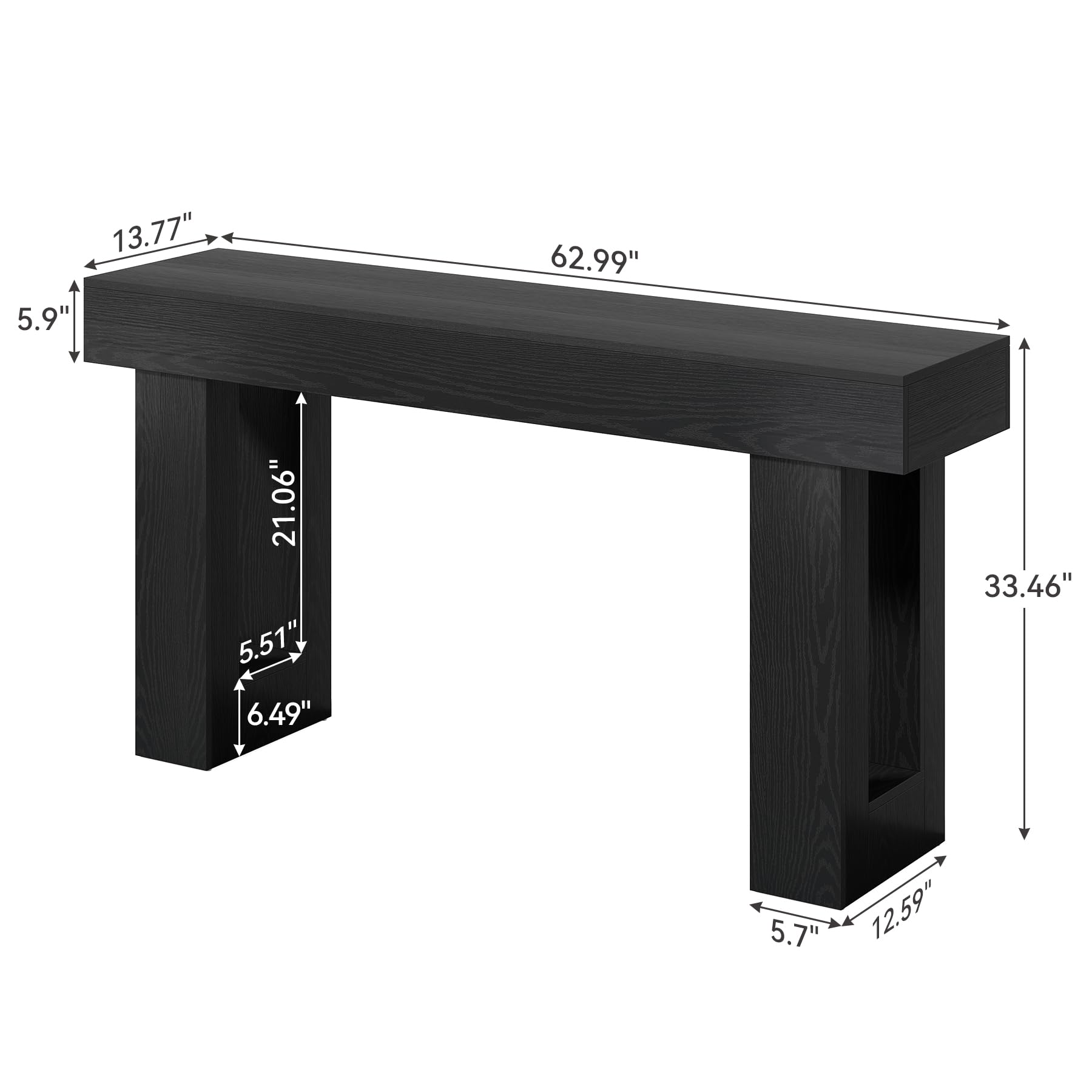 63-Inch Console Table for Entryway