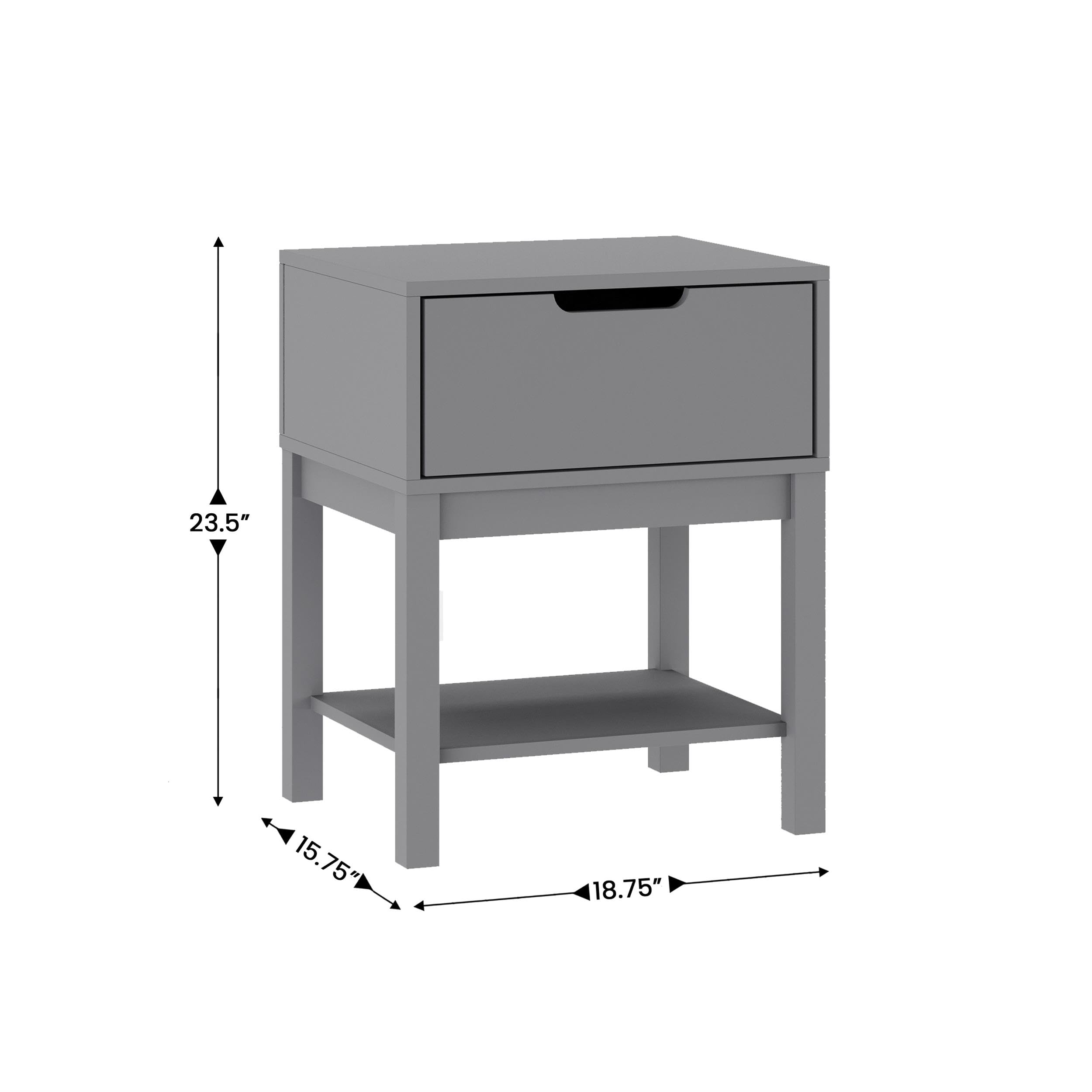 Kids Wood Nightstand with Storage Drawer