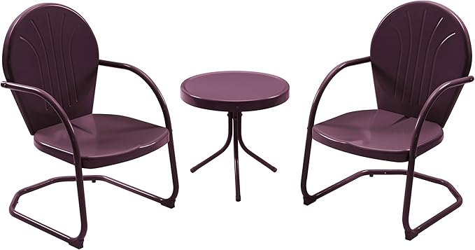 Retro Metal Patio Bistro Set - 3 Piece Outdoor Seating
