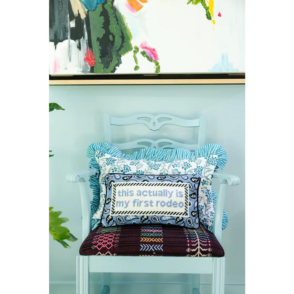 First Rodeo Needlepoint Throw Pillow