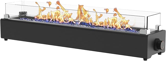 28-Inch Tabletop Propane Fire Pit with Glass Shield