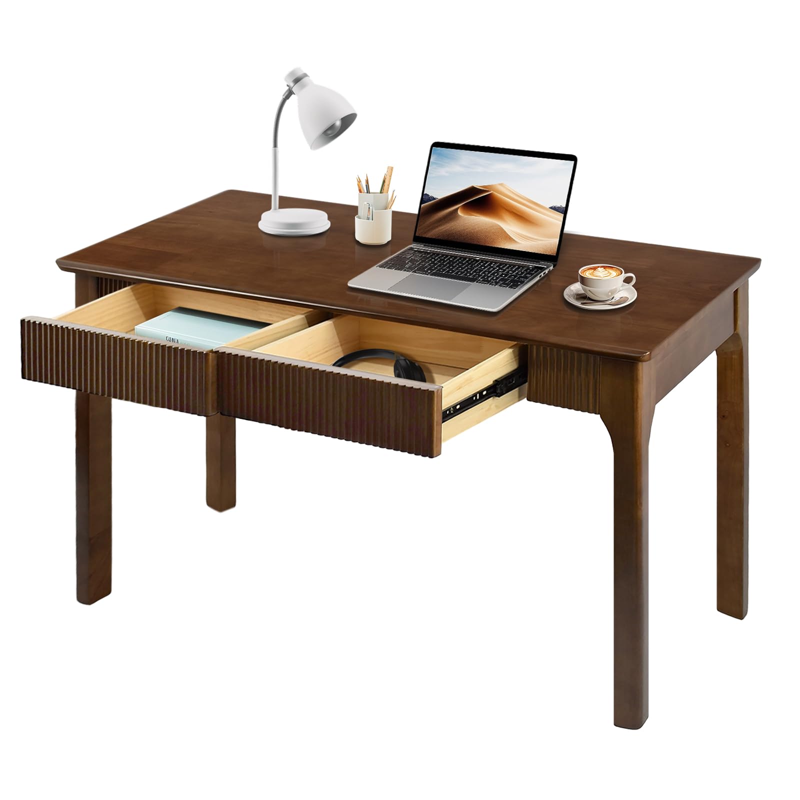 Solid Wood Writing Desk with 2 Drawers