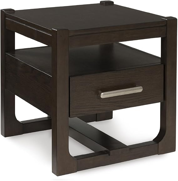 Mid-Century Modern End Table with Lower Shelf