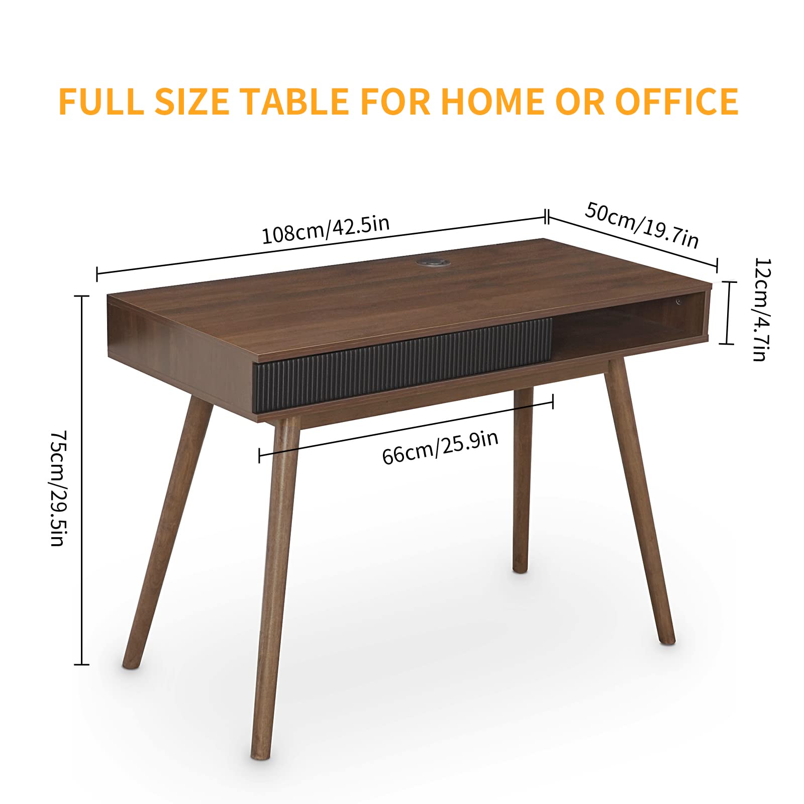 Mid Century Modern Office Desk with Drawer