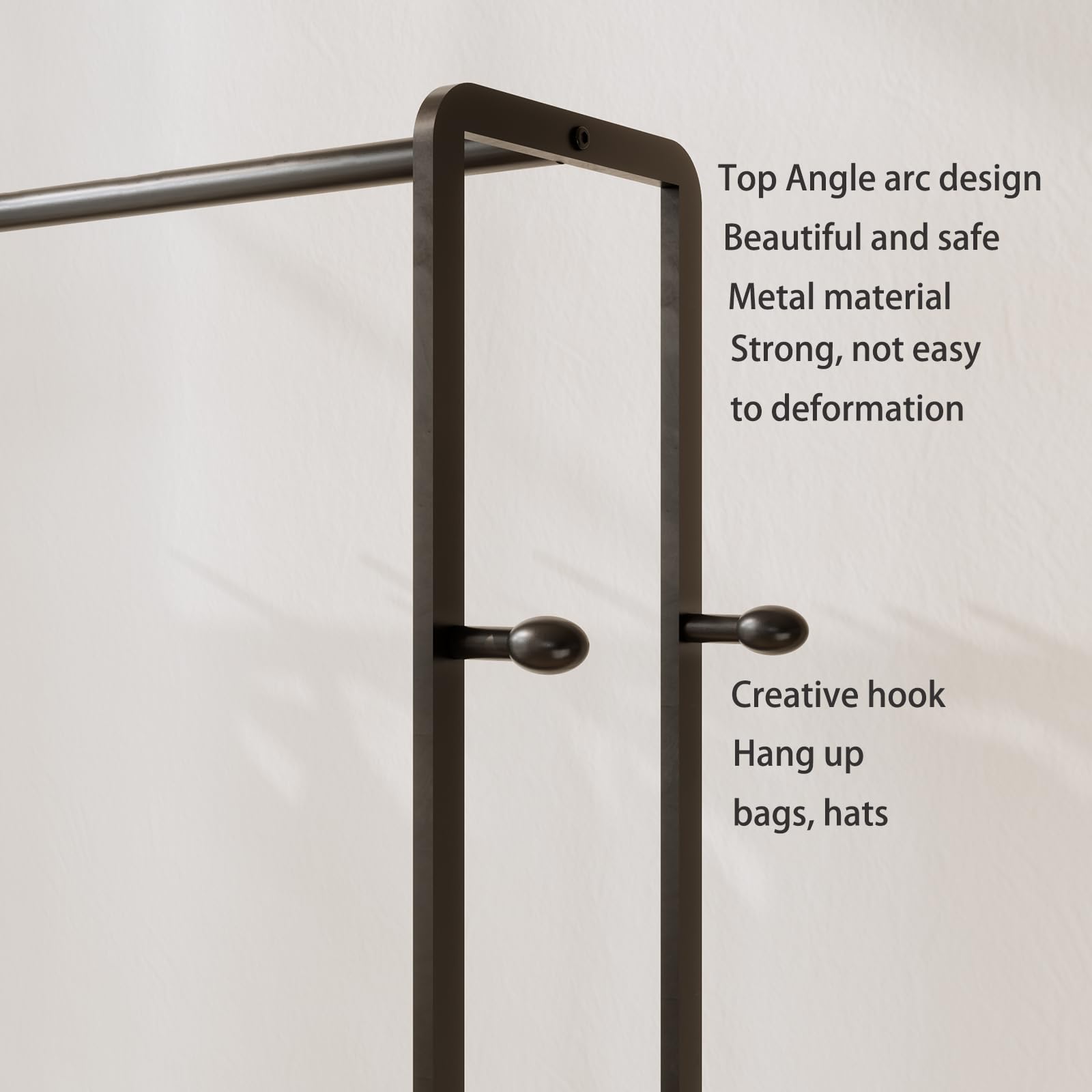 Rolling Garment Rack with Shelves and Hooks