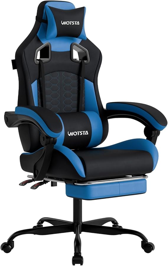Ergonomic Gaming Chair with Footrest