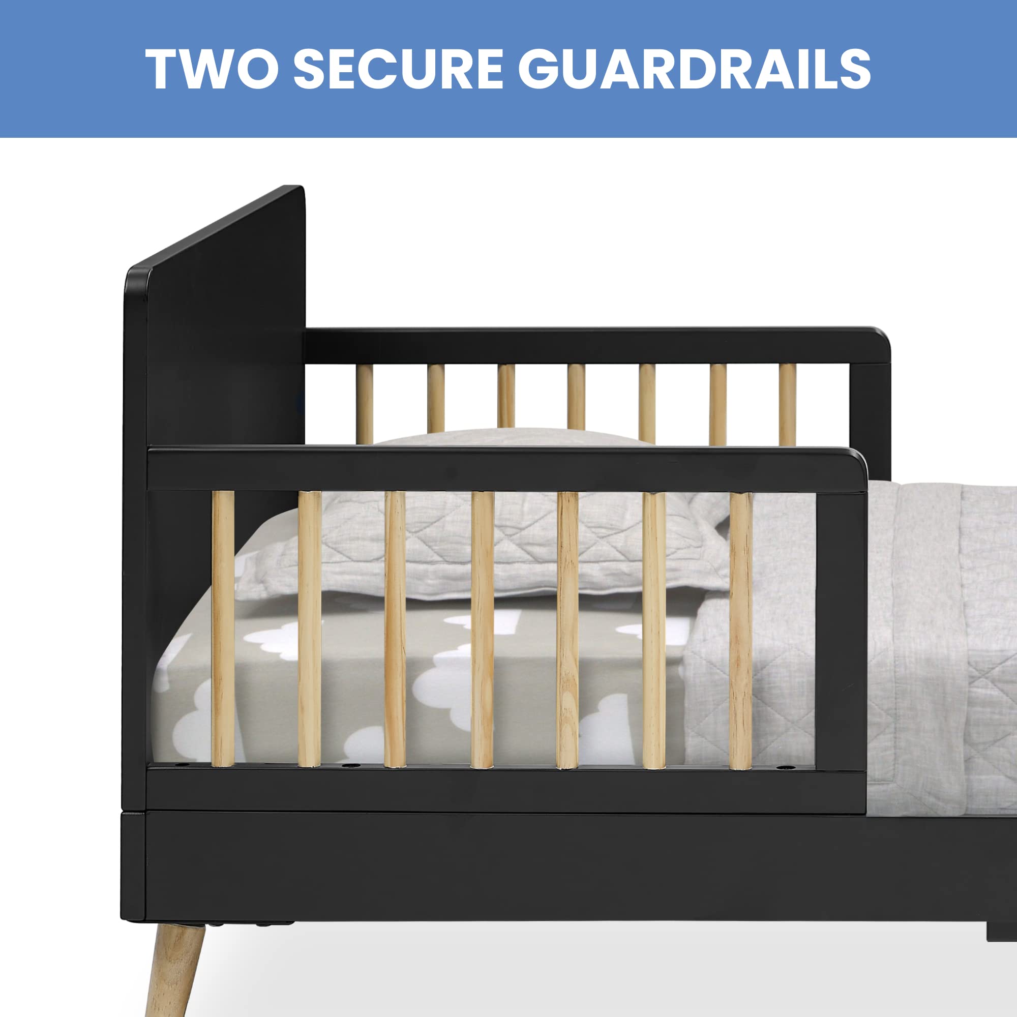 Logan Wood Toddler Bed with Safety Guardrails