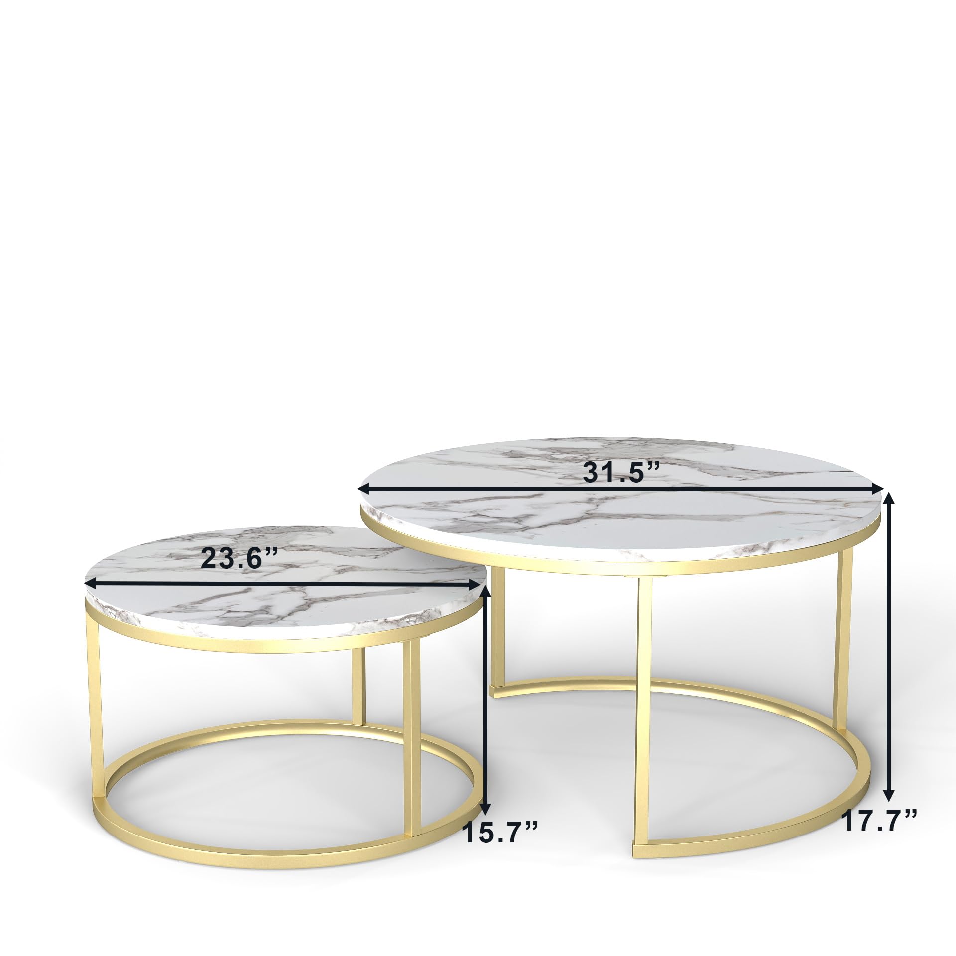 Round Nesting Coffee Table Set of 2