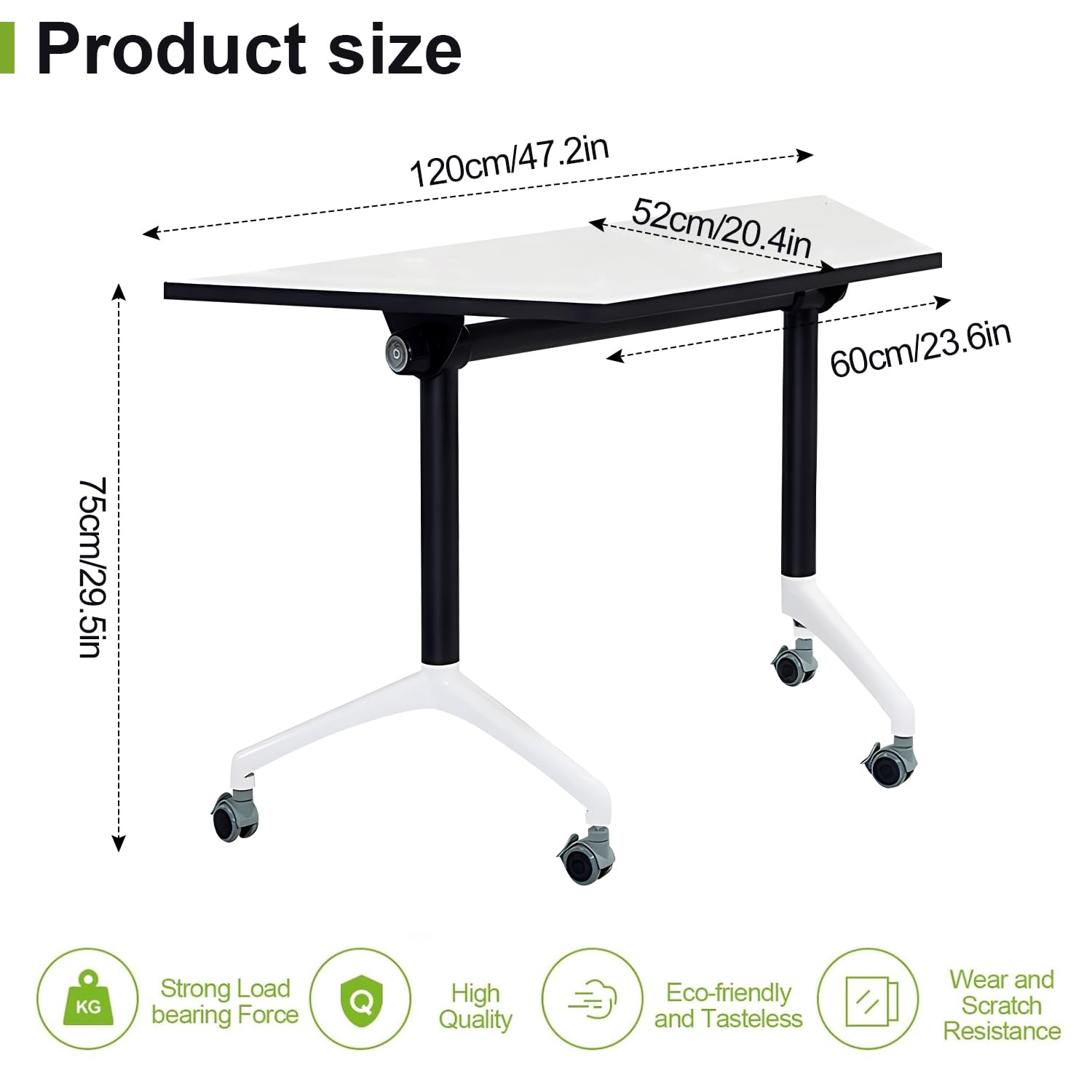 Folding Trapezoidal Conference Tables with Wheels - 8 Pack