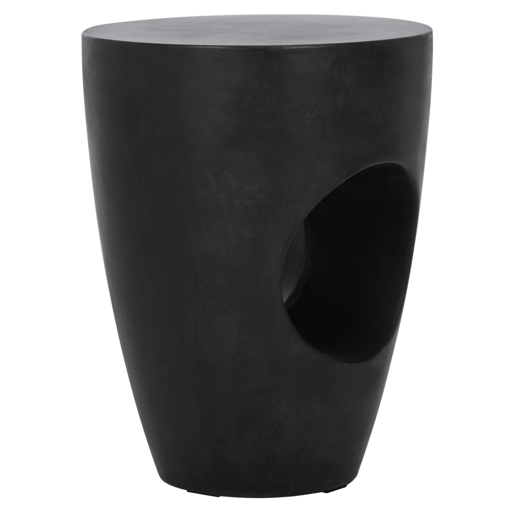 Black Modern Concrete Round Accent Table