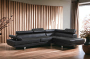 Faux Leather L-Shaped Sectional Sofa Set