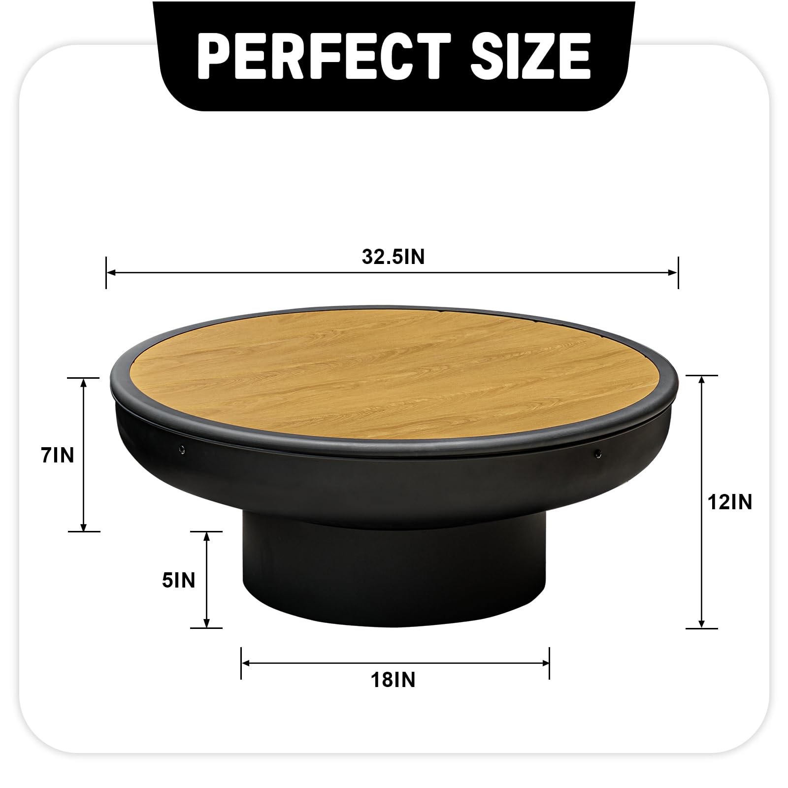 32 Inch Fire Pit Table with Lid and Cover