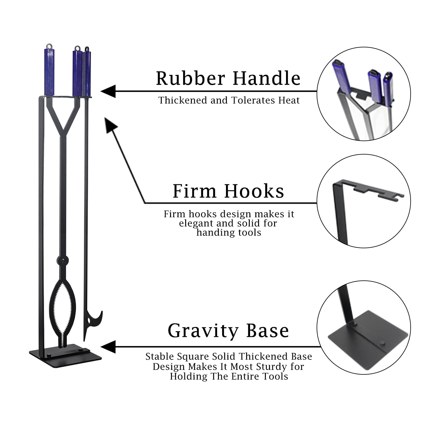 40" Fire Pit Tool Set with Poker and Log Grabber