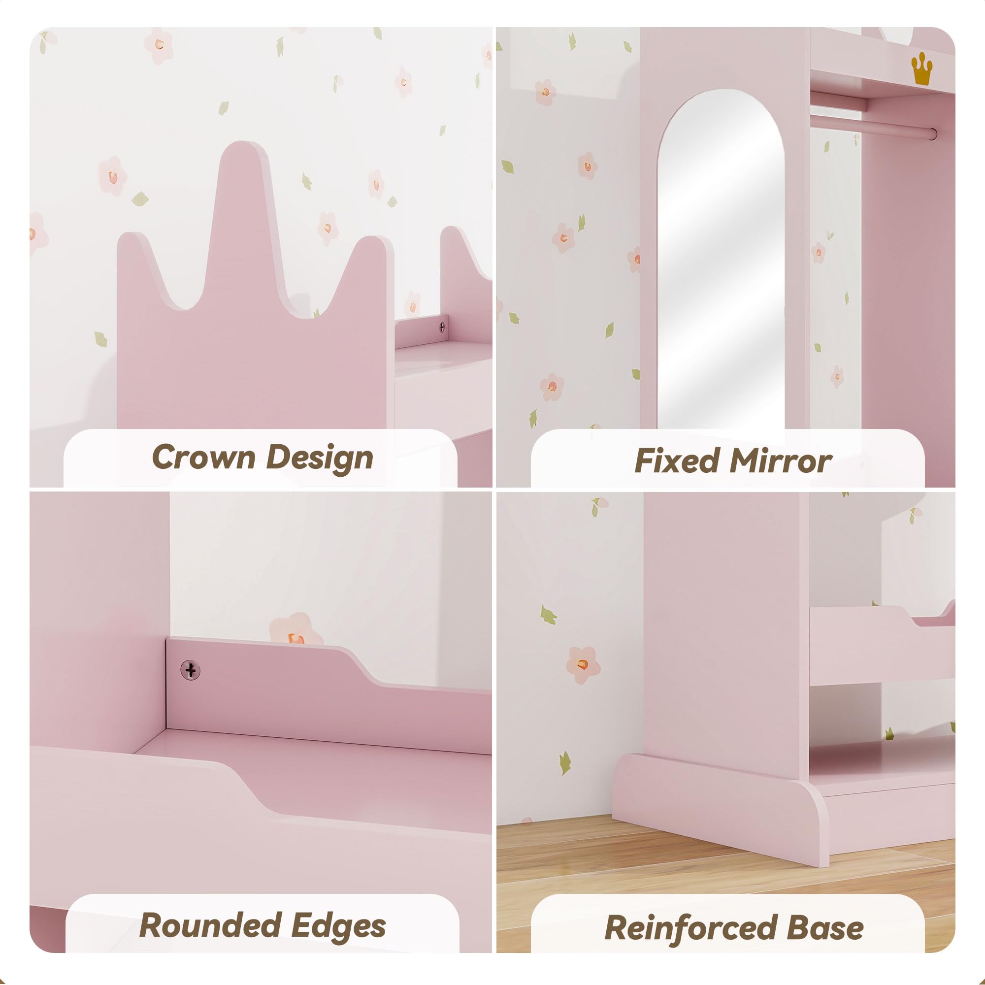 Kids Dress Up Storage with Mirror
