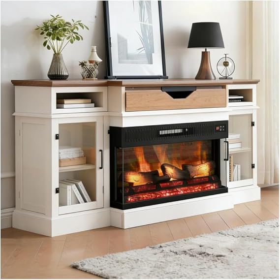 36 Inch 3-Sided Electric Fireplace Insert with Remote Control