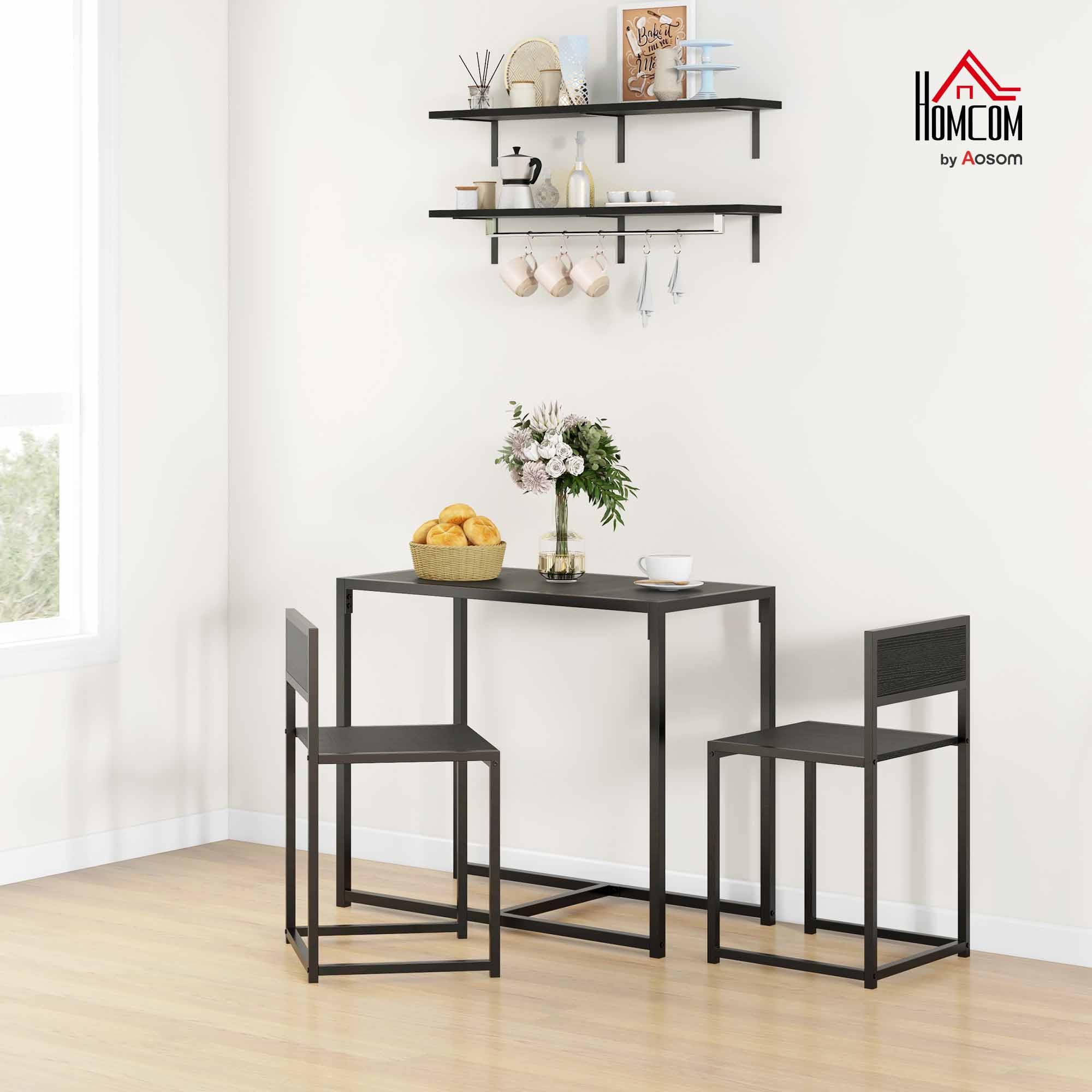 3-Piece Industrial Dining Table Set for 2