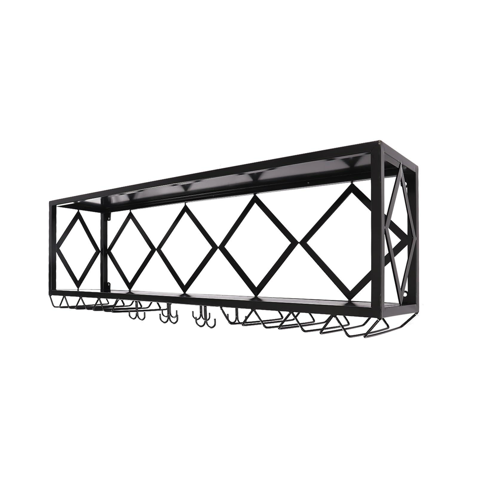 Wall Mounted Wine Rack with Glass Holder