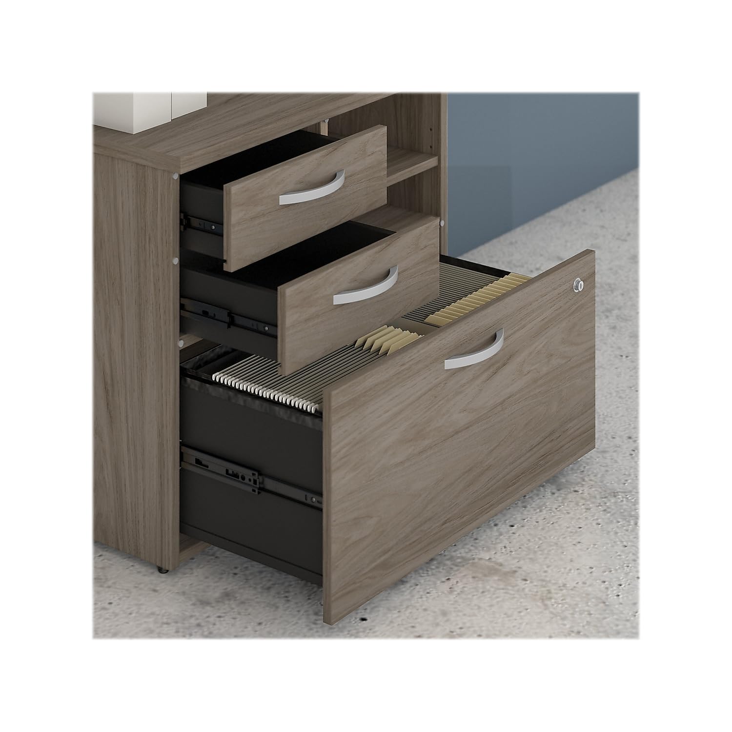 Office Storage Cabinet with Drawers and Shelves