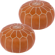 Handmade Moroccan Leather Pouf Ottoman