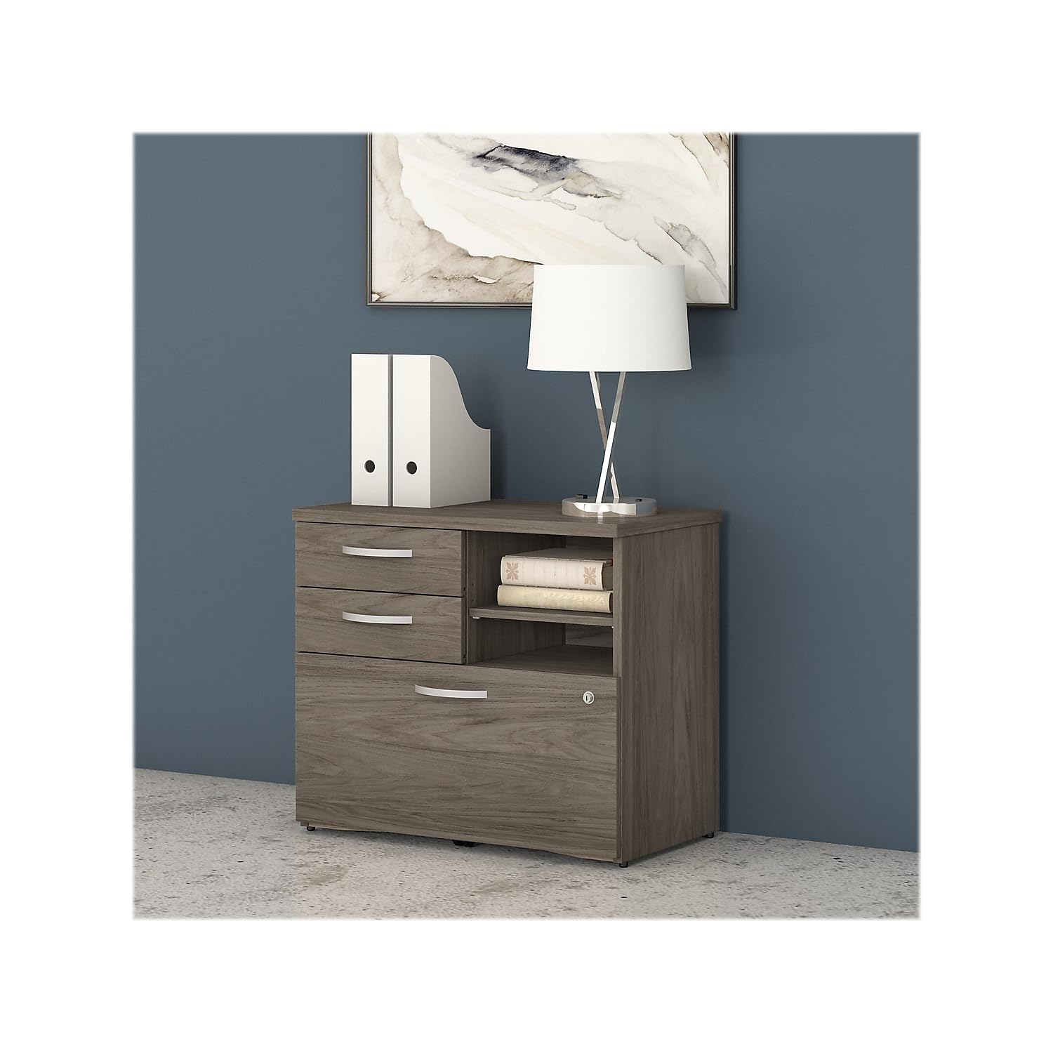 Office Storage Cabinet with Drawers and Shelves