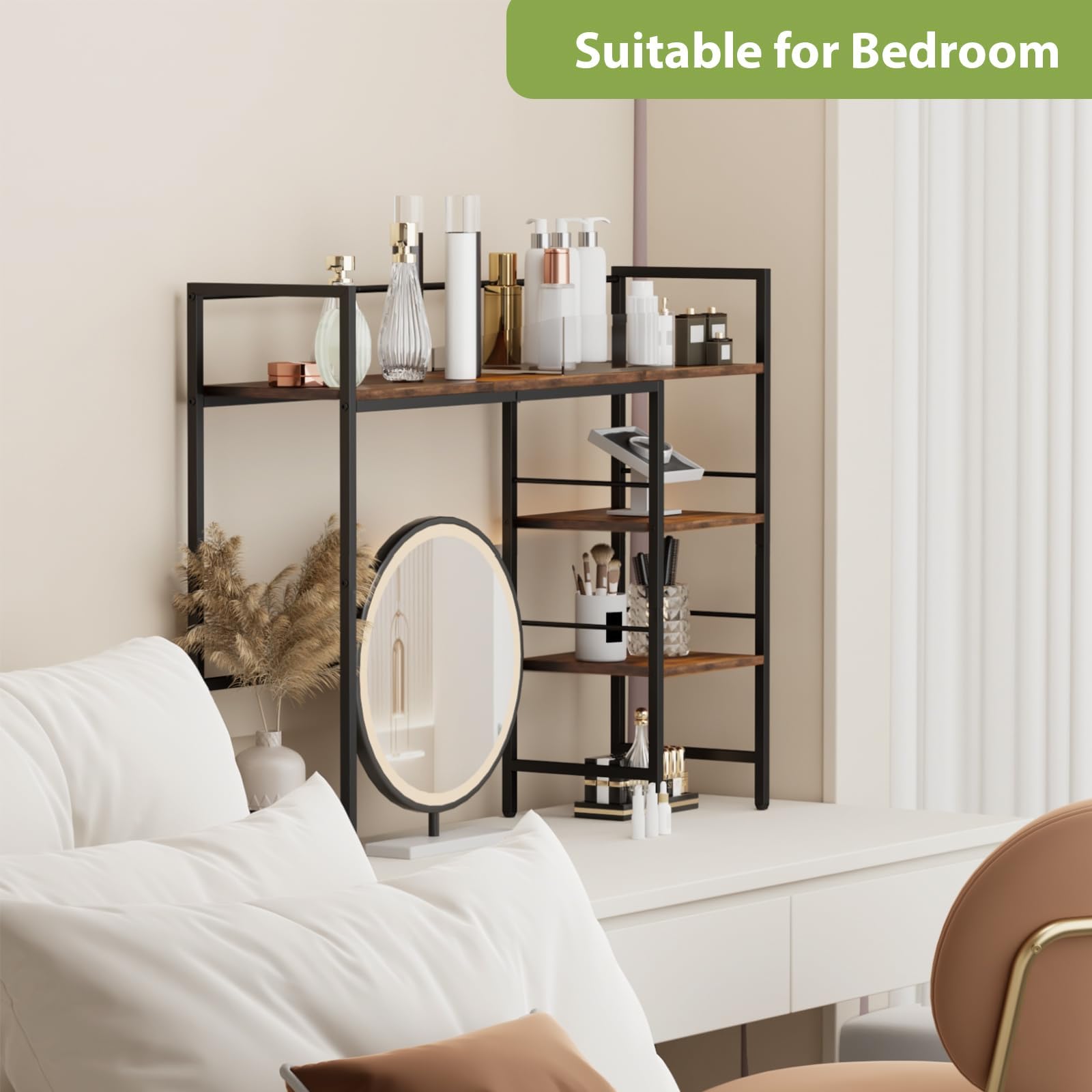 38.5 Inch Desk Hutch with 3-Tier Storage Organizer