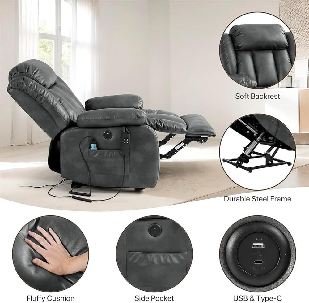 Power Lift Recliner Chair with Heat and Massage