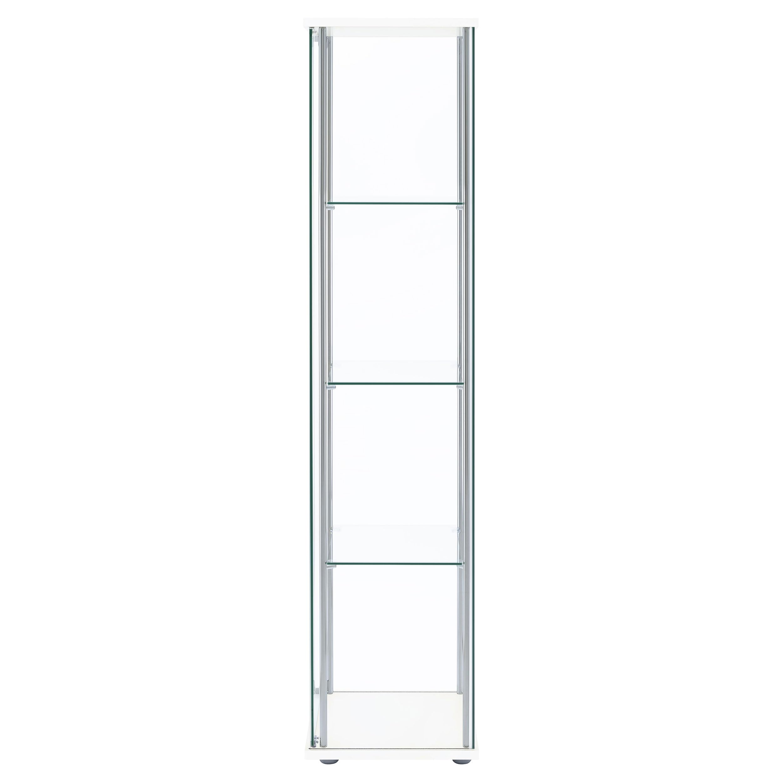 4-Shelf Glass Curio Display Cabinet with Tempered Glass Door
