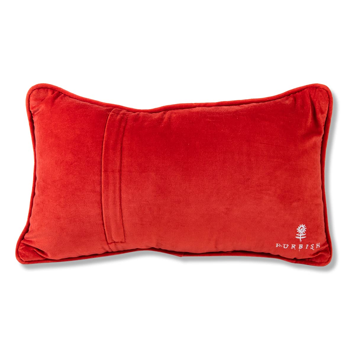 Needlepoint Decorative Throw Pillow - Orange Velvet